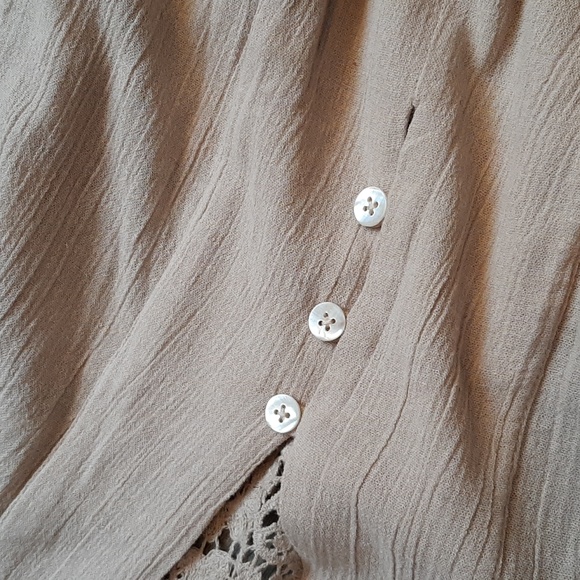 Ladies lace accent boho free people long sleeved synch waistband jumpsui… - Picture 6 of 17